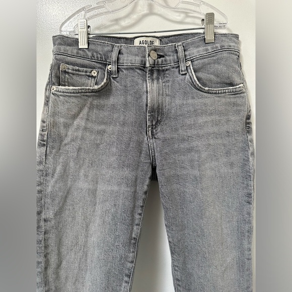 AGOLDE Toni Mid Rise Straight Leg Ankle Gray Denim Jeans EUC - Picture 7 of 10